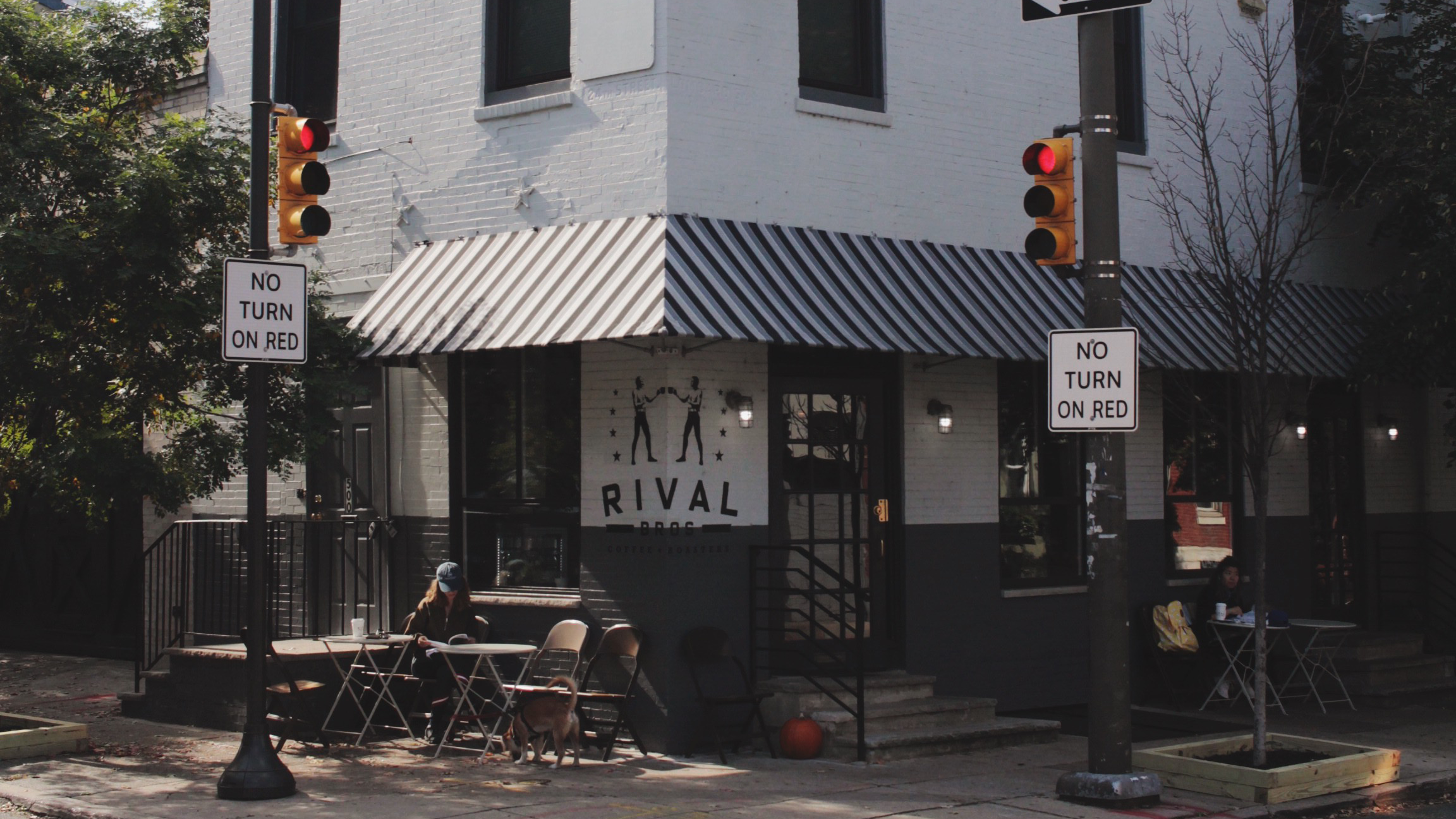 outside corner of Lombard Street location showing Rival Bros logo