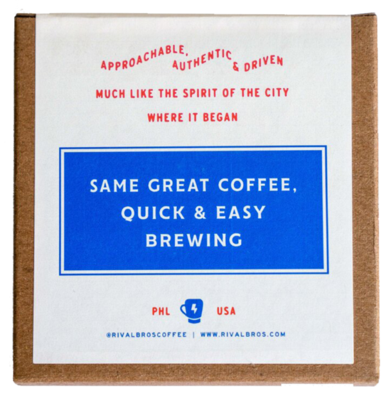 back view of dinger decaf instant coffee package