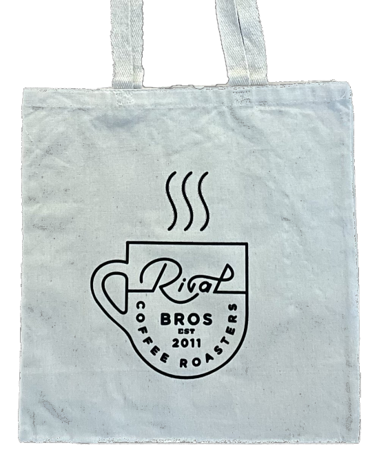 white Rival Bros canvas tote bag