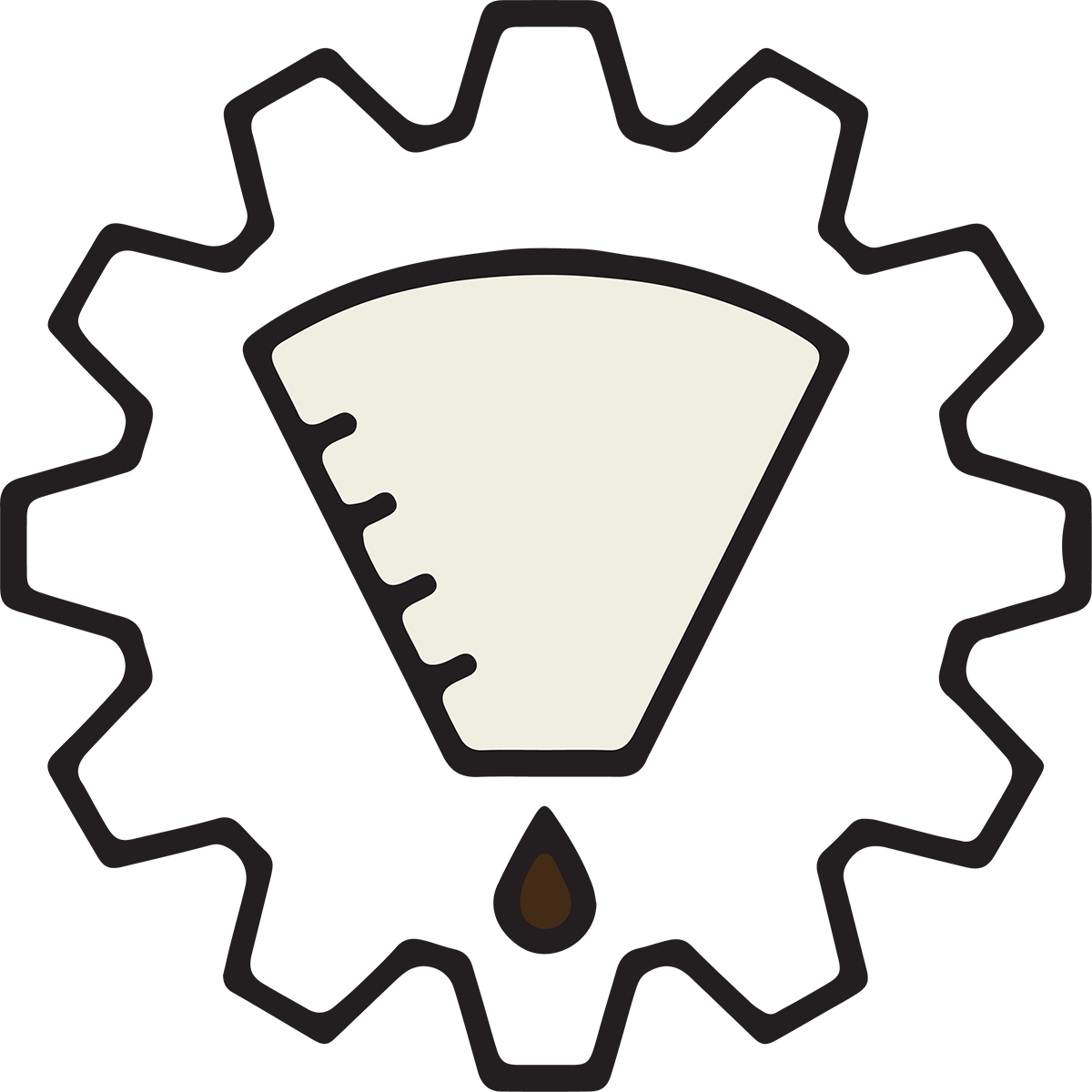 icon of coffee filter and gear