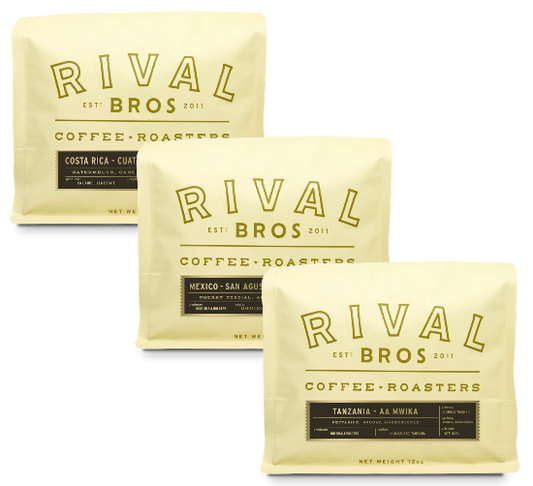 12oz bags of Rivals Bros single origin blends