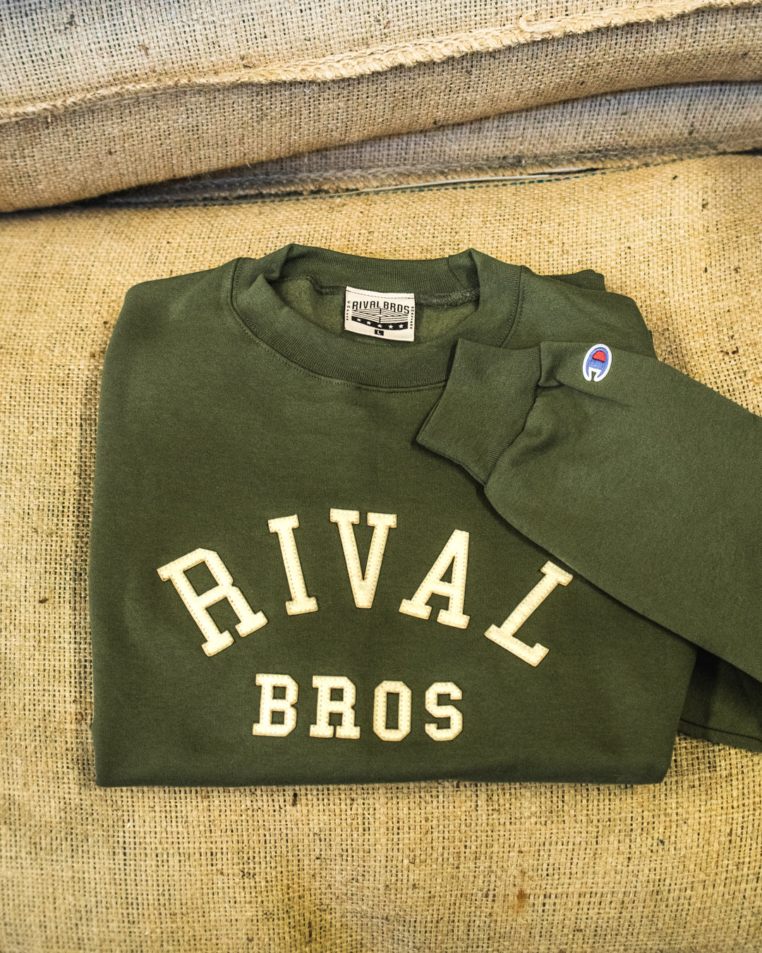 Rival Bros Collegiate Crewneck - Fresh Olive