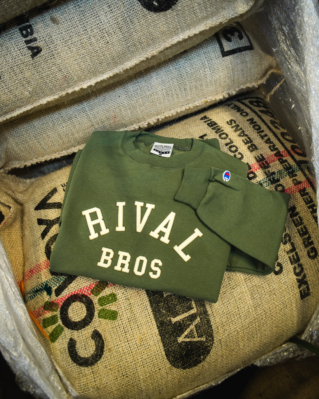Rival Bros Collegiate Crewneck - Fresh Olive