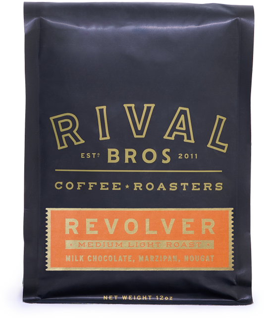 Rival Bros Revolver medium light roast, 12oz bag