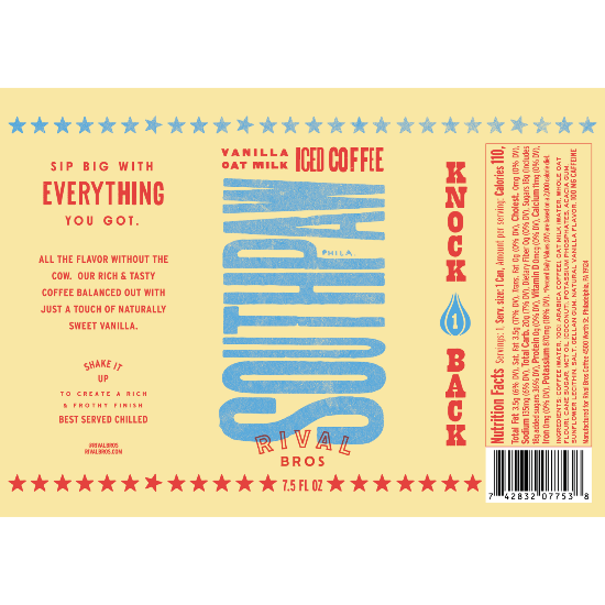 label for Southpaw iced coffee